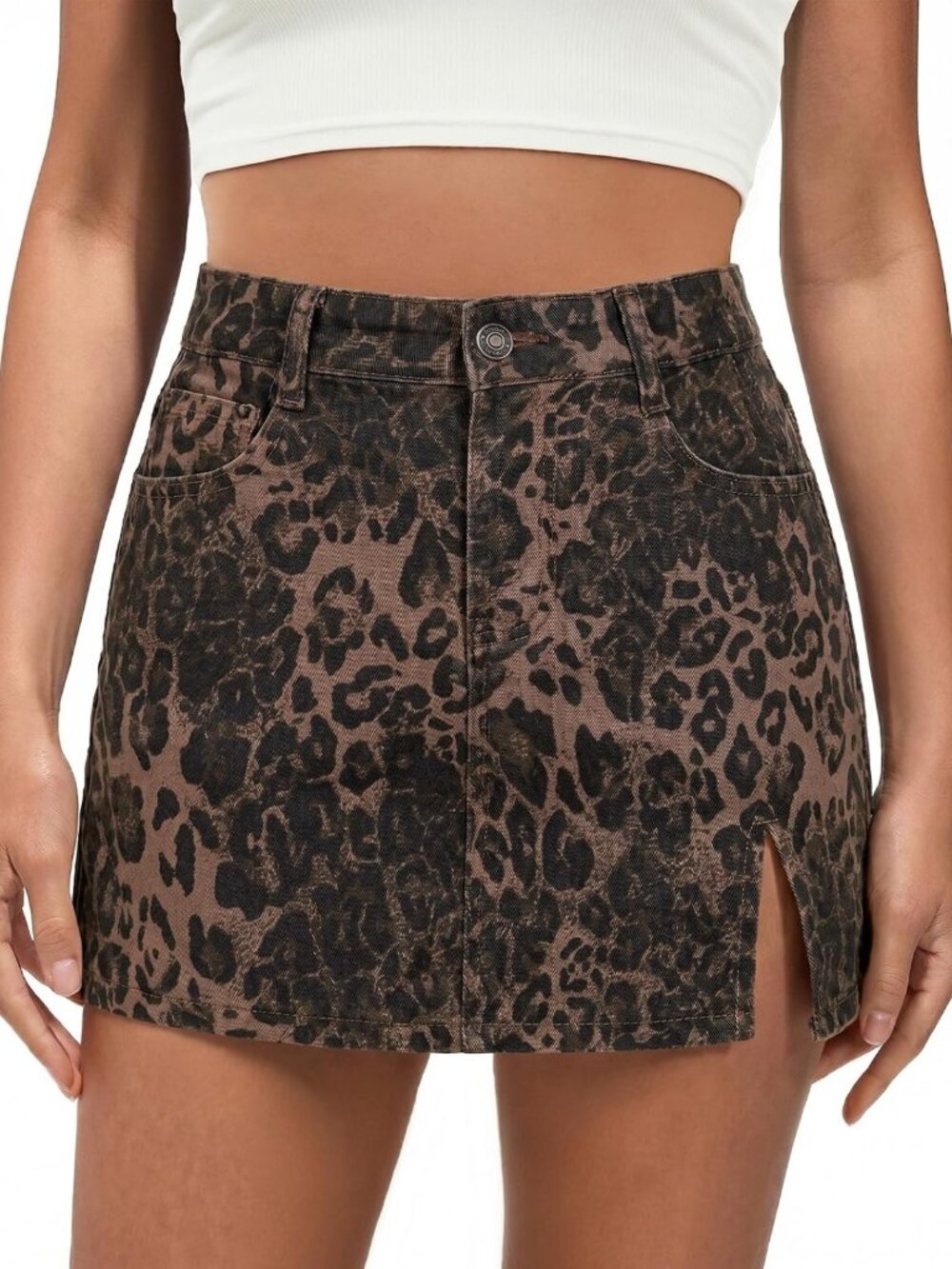 Trendy High-Waisted Leopard Print Skort for Women - Cute Mini Skirt with Shorts